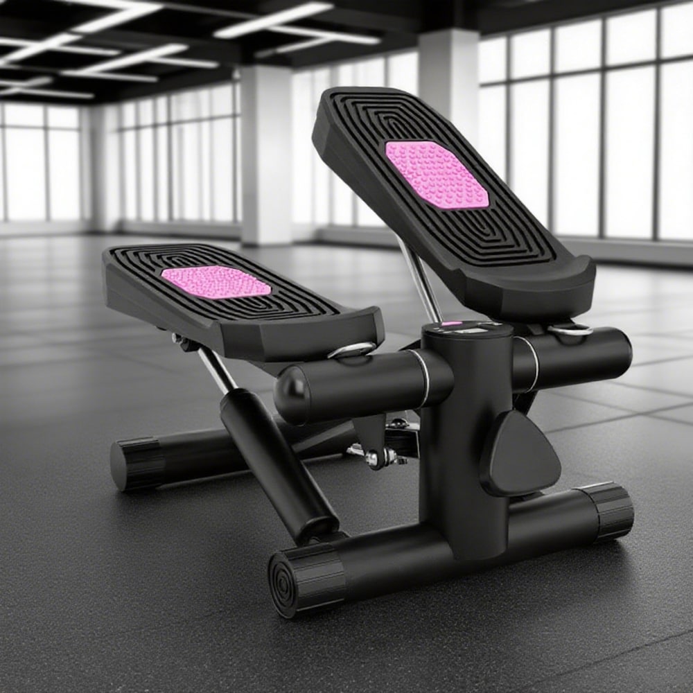 Mini Stepper With Resistance Bands And Adjustable Height For Exercise At Home_voghion.com